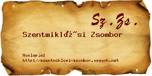 Szentmiklósi Zsombor névjegykártya