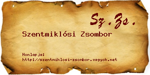 Szentmiklósi Zsombor névjegykártya