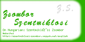 zsombor szentmiklosi business card